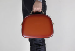 Leather handbag shoulder bag brown red for women leather crossbody bag - EverHandmade