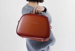 Leather handbag shoulder bag brown red for women leather crossbody bag - EverHandmade