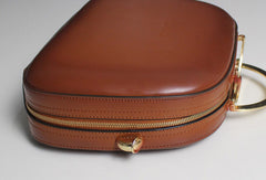 Leather handbag shoulder bag brown red for women leather crossbody bag - EverHandmade