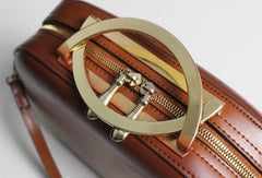 Leather handbag shoulder bag brown red for women leather crossbody bag - EverHandmade