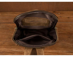 Cool Light Brown Leather Mens 10 inches Sling Bag Crossbody Pack Chest Bag for men