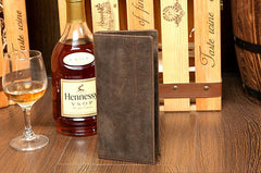 Light Brown Vintage Mens long Wallet Dark Brown Clutch Wallet Long Wallets for Men