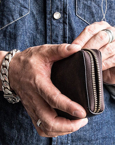 Genuine leather billfold wallet leather men billfold vintage wallet for men - EverHandmade