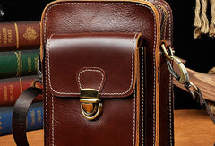 Belt Pouch Leather Cell Phone Holster Cell Phone Purse Crossbody Leather Belt Bag for Men