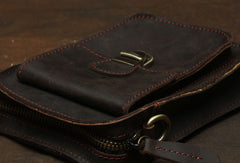 cross body phone purse​ Leather Cell Phone Holster Belt Pouch Cell Phone Purse Crossbody Leather Belt Bag for Men