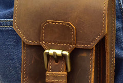 MEN LEATHER Belt Pouch WAIST BAG HIP PACK BELT BAG Cell Phone Holster