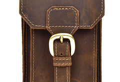 MEN LEATHER Belt Pouch WAIST BAG HIP PACK BELT BAG Cell Phone Holster