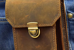 MEN LEATHER Belt Pouch WAIST BAG HIP PACK BELT BAG Cell Phone Holster