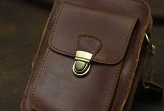 cross body purse for cell phone​ Leather Cell Phone Holster Belt Pouch Cell Phone Purse Crossbody Leather Belt Bag for Men
