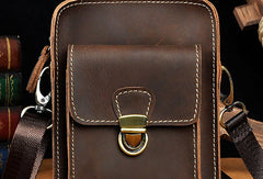 phone crossbody bags​ Leather Cell Phone Holster Belt Pouch Cell Phone Purse Crossbody Leather Belt Bag for Men