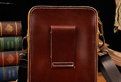 mini crossbody phone bags​ Leather Cell Phone Holster Belt Pouch Cell Phone Purse Crossbody Leather Belt Bag for Men
