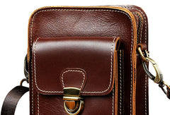 leather phone bag​ Leather Cell Phone Holster Belt Pouch Cell Phone Purse Crossbody Leather Belt Bag for Men