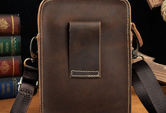 crossbody wallet and phone case​ Leather Cell Phone Holster Belt Pouch Cell Phone Purse Crossbody Leather Belt Bag for Men
