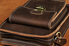 cross body phone strap​ Leather Cell Phone Holster Belt Pouch Cell Phone Purse Crossbody Leather Belt Bag for Men