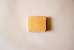 Handmade vintage yellow cute leather billfold ID card holder bifold wallet for women/lady girl - EverHandmade