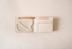 Handmade vintage yellow cute leather billfold ID card holder bifold wallet for women/lady girl - EverHandmade