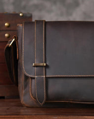 Handmade leather men Briefcase messenger vintage shoulder laptop bag vintage bag - EverHandmade