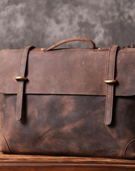 Handmade Cool leather mens Briefcases vintage laptop Briefcase Business Briefcase - EverHandmade