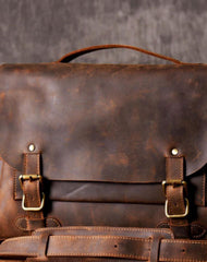 Handmade leather men Briefcase messenger vintage shoulder laptop bag vintage bag - EverHandmade