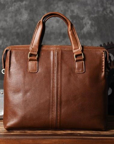 Vintage leather mens Briefcase vintage work bag business bag laptop bag for men - EverHandmade