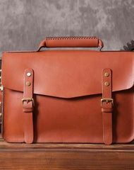 Handmade leather men Briefcase messenger vintage shoulder laptop bag vintage bag - EverHandmade