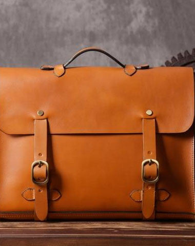 Handmade leather mens Briefcases messenger bags vintage Shoulder Briefcases laptops - EverHandmade