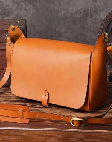 Handmade leather men Briefcase messenger vintage shoulder laptop bag vintage bag - EverHandmade