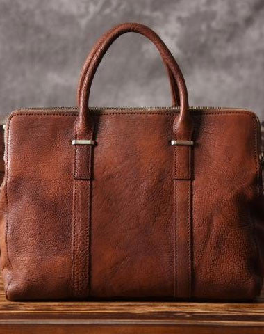 Vintage Cool leather mens Briefcase Business Briefcase laptop Briefcases for Men - EverHandmade