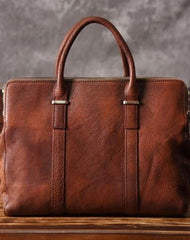 Vintage Cool leather mens Briefcase Business Briefcase laptop Briefcases for Men - EverHandmade