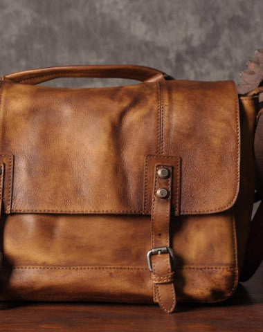Handmade leather men messenger Bag Cool Shoulder Bags Travel Messenger Bags - EverHandmade