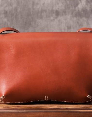 Handmade leather men Briefcase messenger vintage shoulder laptop bag vintage bag - EverHandmade