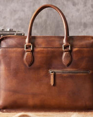 Handmade Cool leather mens Briefcases vintage laptop Briefcases Business Briefcase - EverHandmade