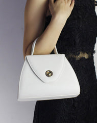 Genuine Leather handbag black white bag for women leather shopper bag