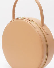 Black Leather circle Purse handbag bag for women leather purse shopper bag
