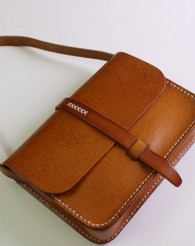 Handmade Leather satchel bag shoulder bag black red for women leather crossbody bag - EverHandmade