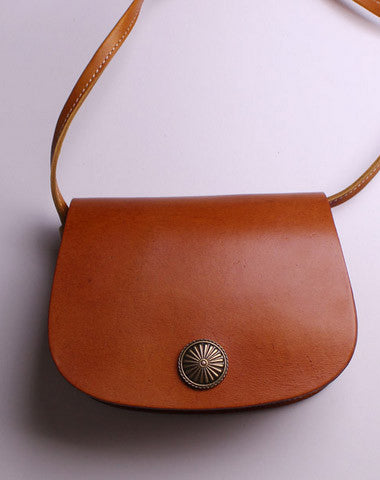 Handmade Leather Womens Saddle bag Shoulder bag leather crossbody bags for women