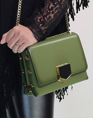 Genuine Leather purse shoulder bag black red for women leather crossbody bag - EverHandmade