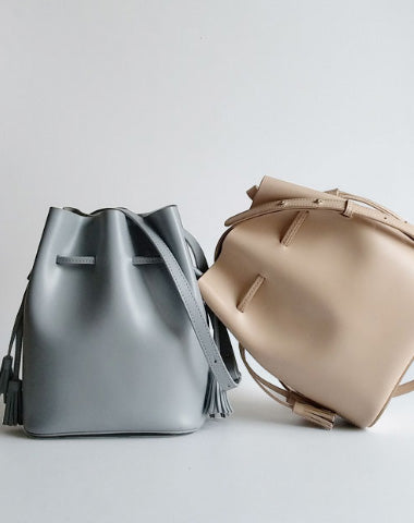 Genuine Leather Bucket Bag Purse Bag Shoulder Bag for Women Leather Crossbody Bag - EverHandmade