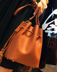 Genuine Leather Bucket Bag Purse Bag Shoulder Bag for Women Leather Crossbody Bag - EverHandmade
