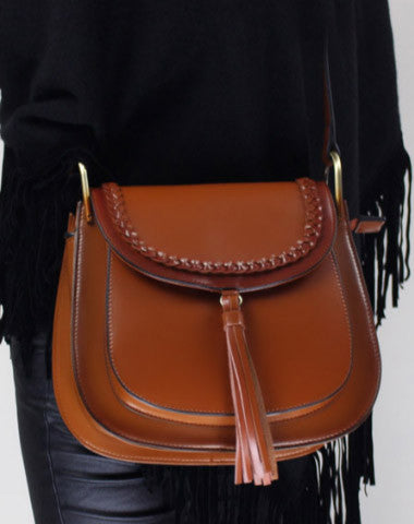 Genuine Leather handbag shoulder bag black red for women leather crossbody bag - EverHandmade