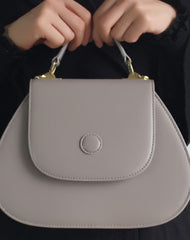 Gray Leather Handbag Purse Shoulder Bag for Women Leather Crossbody Bag - EverHandmade