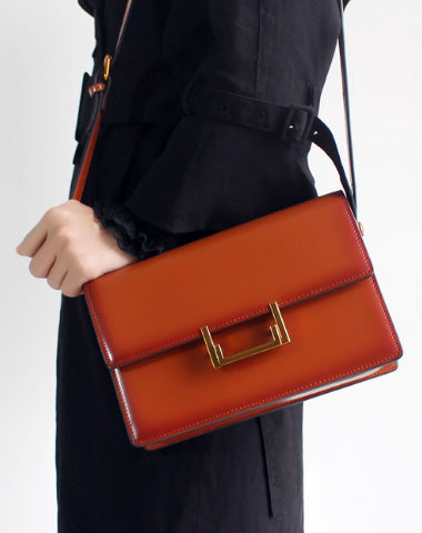 Genuine Leather Saddle Purse Bag Shoulder Bag for Women Leather Crossbody Bag - EverHandmade