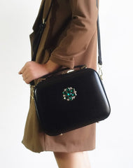 Genuine Leather Round Bag Handbag Purse Shoulder Bag for Women Leather Crossbody Bag - EverHandmade