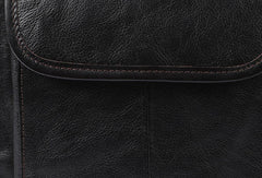 Men Leather Black Handbag Messenger Bag Crossbody bag Cool For Men