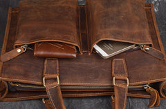 Men Leather Briefcase Bag Vintage Handbag Shoulder Bag For Men
