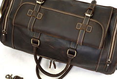 Men Leather Black Coffee Weekender Bag Vintage Travel Bag Duffle Bags Overnight Bag Holdall Bag for men