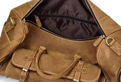 Men Leather Brown Weekender Bag Vintage Travel Bag Duffle Bags Overnight Bag Holdall Bag for men