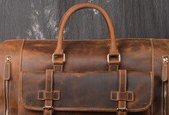 Men Leather Black Coffee Weekender Bag Vintage Travel Bag Duffle Bags Overnight Bag Holdall Bag for men