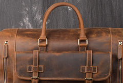 Men Leather Brown Weekender Bag Vintage Travel Bag Duffle Bags Overnight Bag Holdall Bag for men