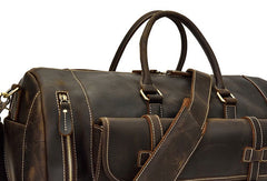 Men Leather Brown Weekender Bag Vintage Travel Bag Duffle Bags Overnight Bag Holdall Bag for men